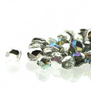 True2™ Czech Fire polished facet kralen 2mm - Crystal silver rainbow